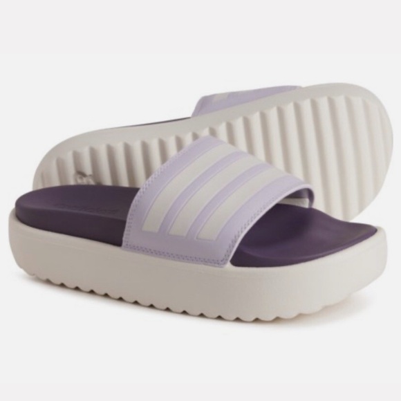 NEW Adidas Adilette Platform Slides Sandals Shoes Women’s sz 8 - Picture 2 of 8